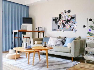 百步亭小区105平三居室北欧极简风格装修案例