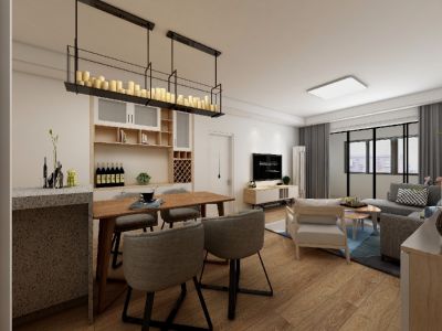 金科博翠天宸北欧风格99平米装修案例