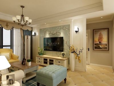 国贸天成90平米美式三居室装修案例