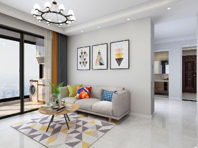 信达溪岸观邸80平米现代风格装修案例