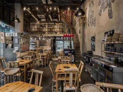 102平米怀旧风格火锅店装修案例