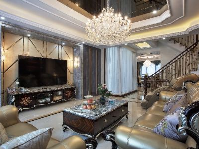 江湾城欧式风格330平米别墅装修案例