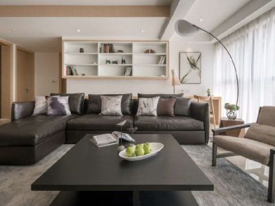 金鸿山水城简约风格116平米二居室装修效果图案例