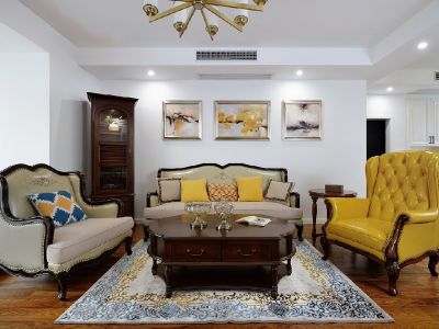 象屿名俊豪庭美式风格120平米装修案例