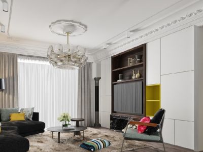 观源河畔北欧风格135平米装修案例