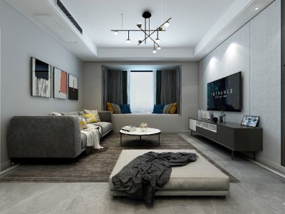 荣盛和悦名邸100平米现代三居室装修案例