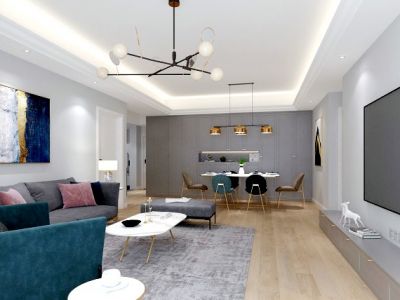 格林公馆现代风格四居室装修案例