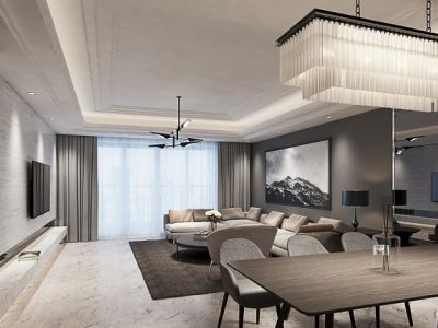 中海长安府现代风格192平米装修案例