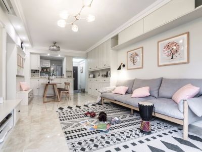 新城玺樾门第北欧风格102平米三室两厅装修案例