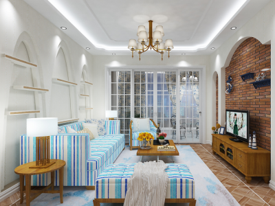 华润公元九里地中海风格125平米四室两厅装修案例