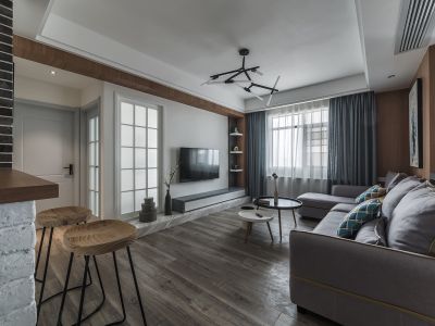 德盛尚峰北欧风格128平米四室两厅装修案例