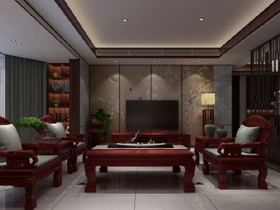 绿地柏仕公馆150平米中式风格装修案例