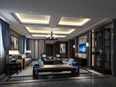 建发星墅300平米中式别墅装修案例