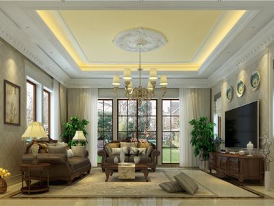 御汤山熙园新中式风格420平米别墅装修案例