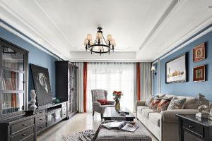 龙口宏润花园美式风格102平米装修效果图案例