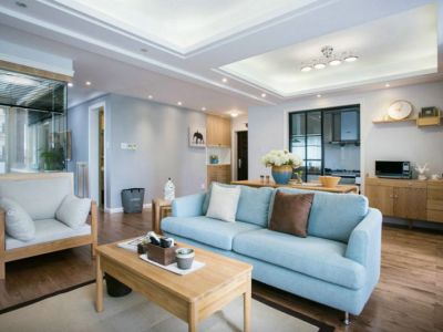 华侨城纯水岸110平米北欧风格三居室装修案例