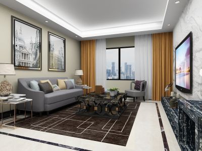 天山华庭现代风格134平米三居室装修案例