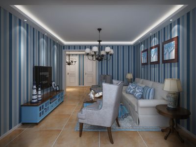 福海景苑地中海风格124平米三居室装修案例