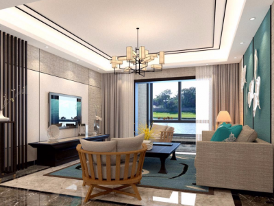 光大江与城美式风格114平米三室两厅装修案例