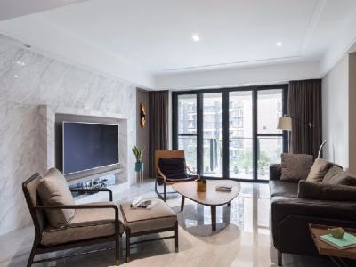 嘉圆悦山居现代风格135平米三居室装修效果图案例