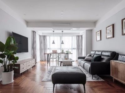 星河汇简约风格112平米三居室装修效果图案例