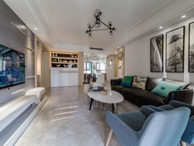 升龙又一城北欧风格125平米三室两厅装修案例