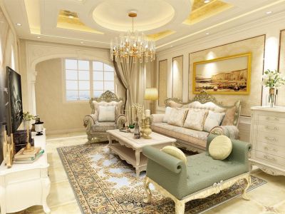 恒裕珑城103平米欧式风格装修案例