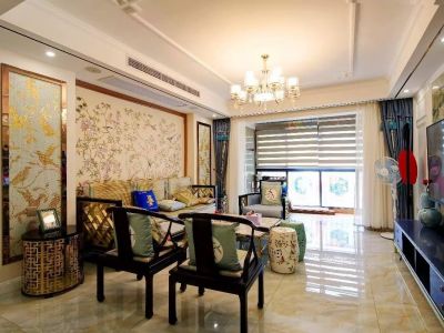 中成相国府新中式风格131平米三室两厅装修案例