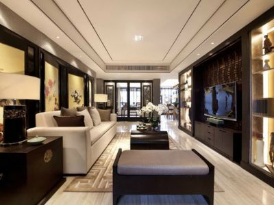 东城华府现代中式风格135平米装修案例