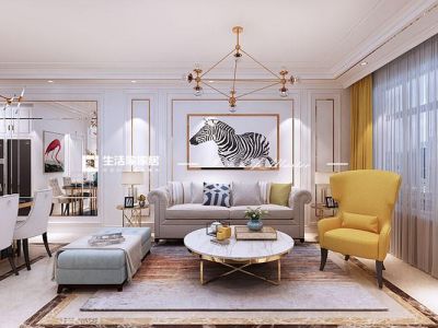 中海寰宇现代风格90平米二居室装修案例