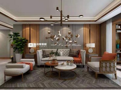 盛世江山轻奢风格135平米三居室装修案例