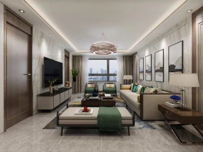 中兴家园三居119平新中式风格装修案例