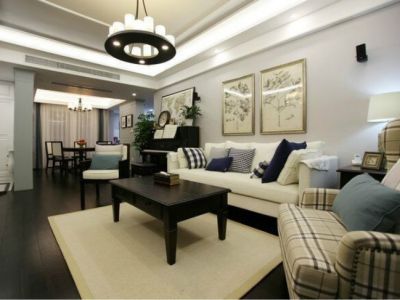 澜悦东方三居93平美式风格装修案例