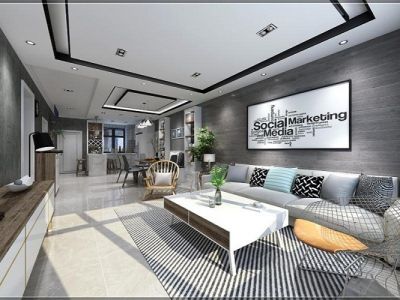 盛和世纪三居101平现代风格装修案例