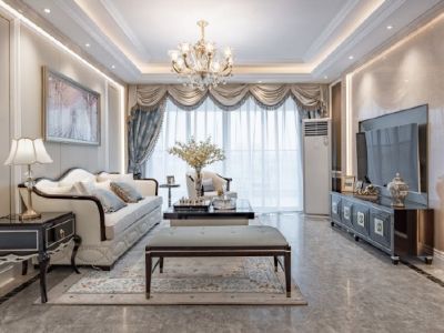 华润橡树湾简欧风格132平米三居室装修案例