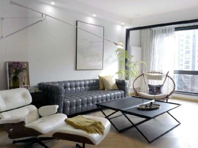 东方猿人谷混搭风格91平米三居室装修效果图案例