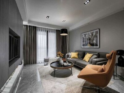 阳光公园学府简约风格101平米装修效果图案例