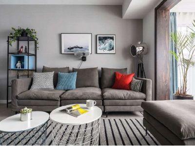 石榴紫宸府北欧风格101平米三居室装修效果图案例