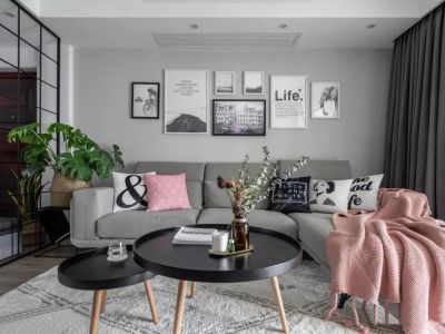 亚麻小区二居89平北欧风格装修案例