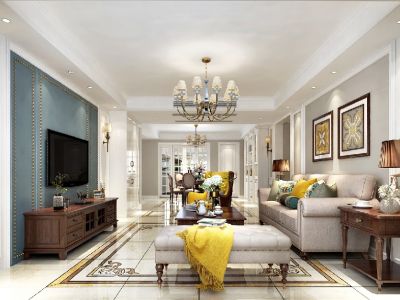 翡翠天际150平米美式风格装修案例