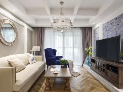 富达蓝山103平三居美式风格装修案例