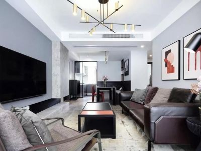 萧乡名苑三居104平后现代风格装修案例