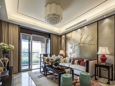 生态花园四居131平新中式风格装修案例