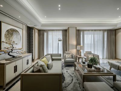 金地香山湖新中式风格185平米别墅装修案例