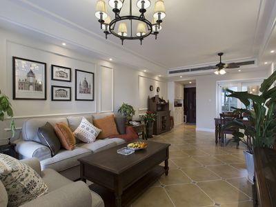 志华名苑102平三居美式风格装修案例