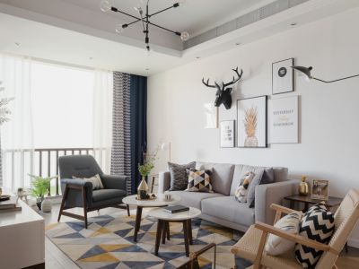 君豪新城二居86平北欧风格装修案例