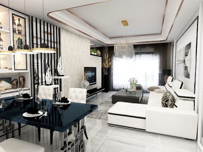 恒大珺睿庭现代风格104平米装修案例