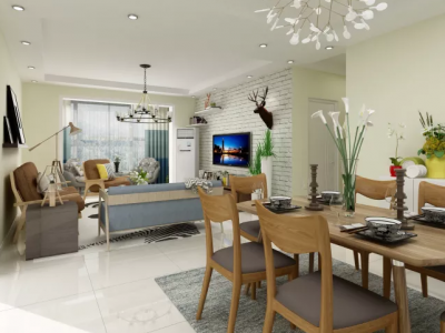 新锐中心北欧风格89平米装修案例