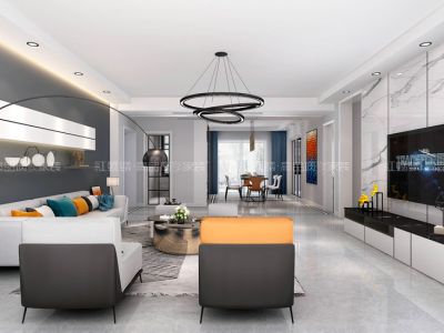 万达旅游城现代风格500平米别墅装修案例