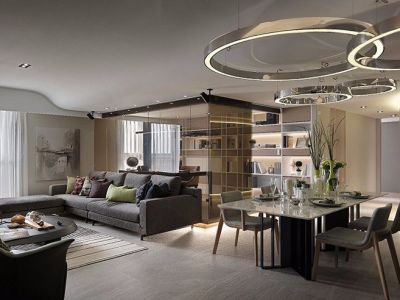 金地悦澜道现代风格98平米装修案例